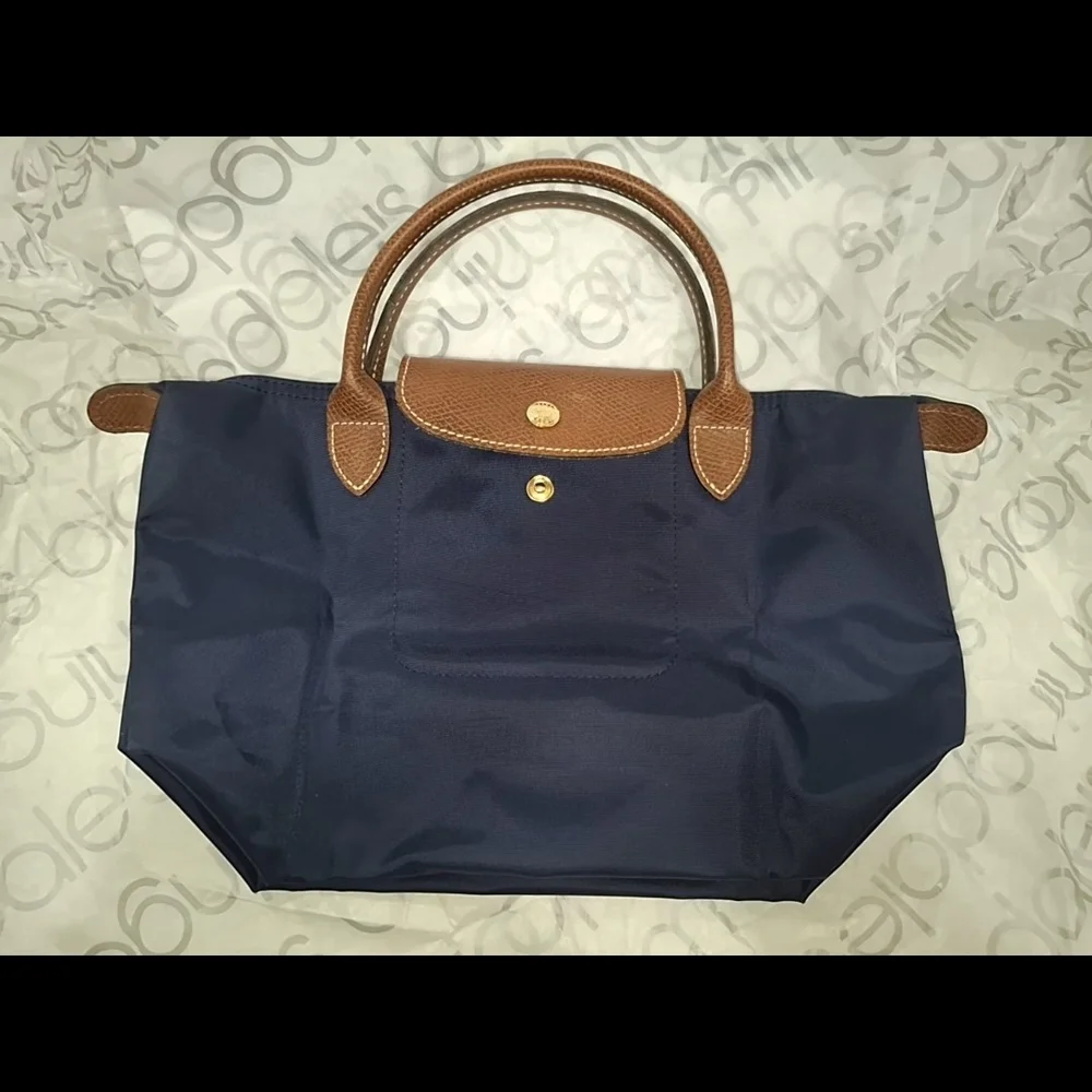 Authentic Longchamp Le Pliage Navy Small Top Handle Bag - Picture 6 of 17
